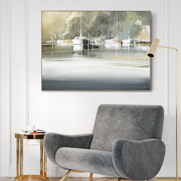 Marina Morning Framed Canvas by Craig Trewin Penny